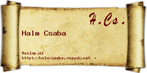 Halm Csaba névjegykártya