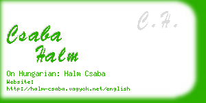 csaba halm business card